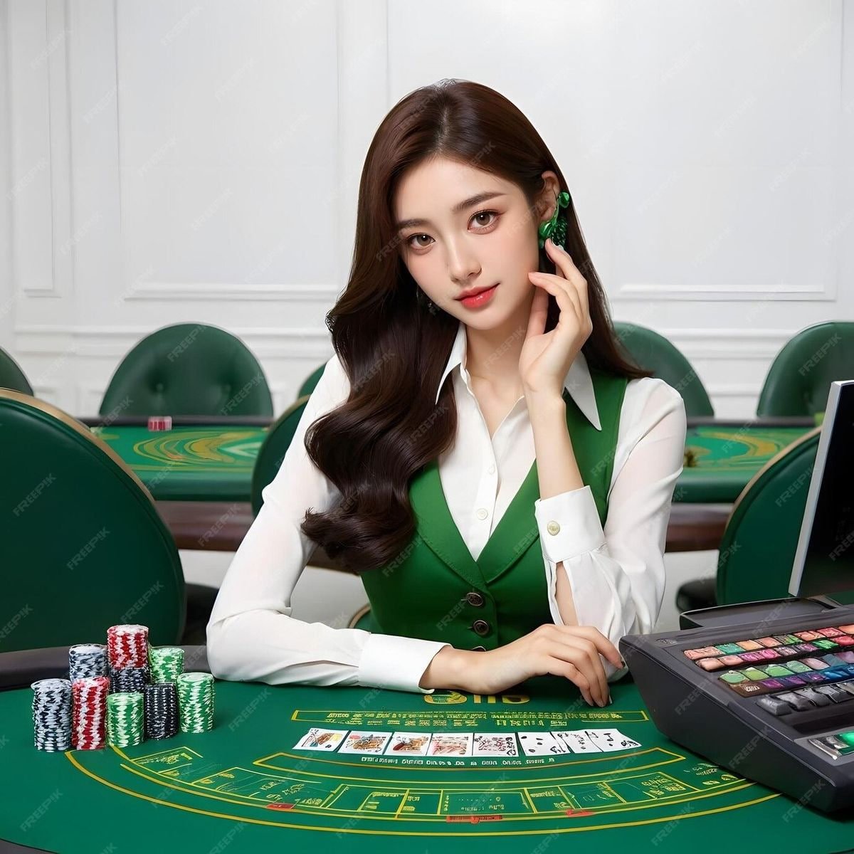 Màn hình đăng nhập và chọn bàn casino trực tuyến tại vui123